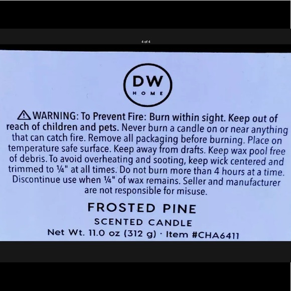 DW HOME FROSTED PINE CANDLE RICHLY SCENTED GIFT BOX NEW - Picture 4 of 4